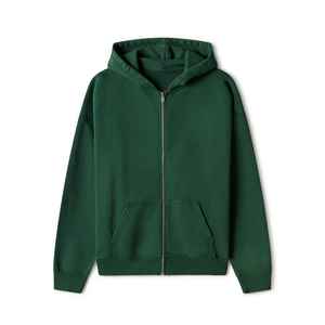 Sweat-shirts à capuche zippés pour hommes de haute qualité, 100% coton molletonné, logo personnalisé brodé, impression sérigraphique, coupe classique, idéal pour l'hiver - Product Image 1