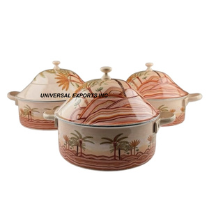 Luxury Metal Hotpot With Matte Finished Lid Round Shape Dinnerware Tabletop Designer Luxury metal Food Warmer - Product Image 3