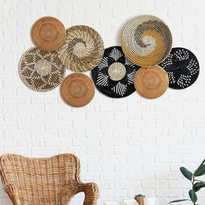 Vietnam Wholesale Vecraft Bohemian Seagrass Irregular Shape <b>Wall</b> Decor <b>Basket</b> Set Farmhouse Boho Hanging <b>Wall</b> <b>Hanger</b> Accent - Product Image 4