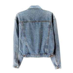 Veste en jean personnalisée Style vintage fermeture à boutons grande taille manteau d'hiver perle étoile patch design veste en jean en coton pour femmes - Product Image 2