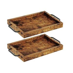 Plateau de service de nourriture en bois rectangulaire dans un ensemble pour hôtel fabriqué au Vietnam forme carrée et Offre Spéciale de taille personnalisée - Product Image 5
