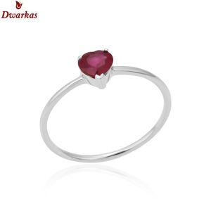 แหวนพลอยทับทิมธรรมชาติทำจากเงิน925รูปหัวใจแฟชั่นและประณีตสำหรับผู้หญิงเครื่องประดับของขวัญวาเลนไทน์ - Product Image 1