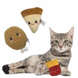 Paquete de almuerzo de comida rápida personalizado Pizza/patatas fritas diseñador de peluche de juguete para mascotas juguetes para perros chirriantes para mascotas - Product Image 6