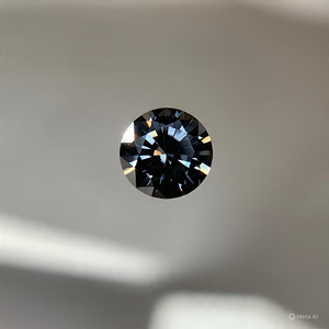 Moissanite de laboratoire fantastique, 4 carats, 10,5 mm, couleur noire, taille brillant, VVS1, qualité D, en vrac - Product Image 4