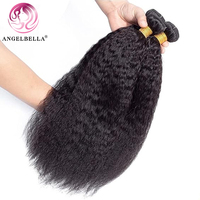 Angelbella 36 pouces paquets de cheveux paquets de cheveux bruts indiens non transformés en gros cheveux bruts crépus paquet droit