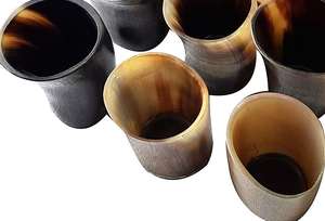 ถ้วยเบียร์ทำด้วยมือคุณภาพระดับพรีเมียมคุณภาพจากวัวและเขาควายแบบอินเดียเทคนิคขัดเงาสำหรับดื่มเบียร์ถ้วยแตร/แก้ว - Product Image 2