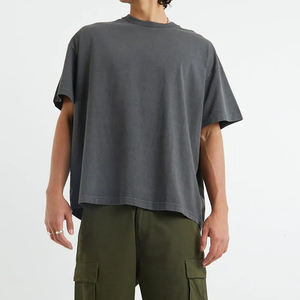 Direct Factory Made 100% Cotton T-shirt pour hommes à manches courtes col rond tricoté entièrement imprimé couleur unie Design vierge - Product Image 5