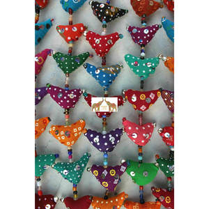 Indian Floral Cotton Stuffed <b>Small</b> Birds Beads <b>Bell</b> and Prosperity Hens 45 cm H Wholesale Lot for Diwali Occasions - Product Image 6