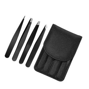 Juego profesional de pinzas para cejas de acero inoxidable, pinzas de belleza con punta inclinada y logotipo personalizado para salón y uso Personal, directo de fábrica - Product Image 2