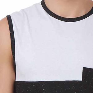 Dos tonos de contraste de color, servicio OEM, diseño personalizado, cuello redondo con bolsillo, ropa de hombre transpirable, camisetas sin mangas de talla grande, ropa de verano - Product Image 4