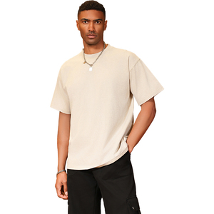 Camiseta negra de gran tamaño personalizada, Camiseta de algodón en blanco de gran tamaño, Camiseta lisa de calidad para hombres - Product Image 2