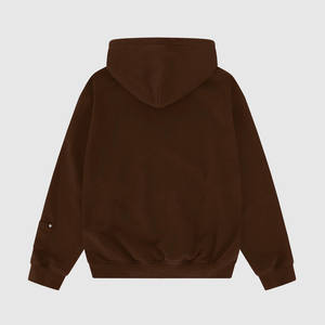 Sweat à capuche de haute qualité 100% coton, poids lourd pour l'hiver, 356 g/m², délavé à l'acide, décoloré par le soleil, logo brodé, impression 3D en relief, fermeture éclair - Product Image 2