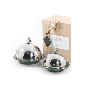 Servidor de nueces de frutas secas de acero inoxidable de último diseño con base de mármol y perilla para servir chocolates para los más vendidos - Product Image 1