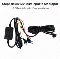 Kit de câblage direct Micro USB 12V-24V avec convertisseur abaisseur 5V pour caméra de tableau de bord DVR 4K, prend en charge la surveillance de stationnement 24H avec ACC
