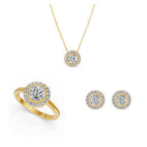 Collar de oro macizo de 18K de alta calidad 1.7cts Lab Grown EF Clarity con cadena VS para bodas y fiestas de mujeres - Product Image 3