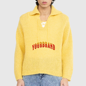 OEM/ODM Pull à col rabattu et col en V Pulls pour hommes tricotés en mohair Pull à la mode en mohair épais et flou pour hommes - Product Image 1