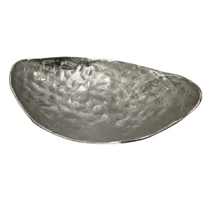 楕円形のアルミニウムフルーツサービング収納ボウル食器ニッケルメッキディナーテーブル器具スープボウル光沢のあるポリッシュ