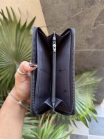 Dompet Kulit Sapi Model Clutch dengan Ukiran Laser, Tali Pergelangan Tangan, Desainer Bergaya Barat, Penjualan Terlaris, Resleting, Dompet Mewah