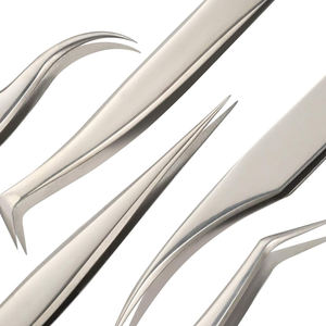 Pinzas de extensión de pestañas de belleza hechas en Pakistán con logotipo personalizado impreso para pinzas de pestañas de Punta curva - Product Image 3