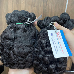 HOT: Natural Black Steam Small Fuzz Curly Bundles Extensiones de cabello humano vietnamita de vendedores Sin enredos Muy suave - Product Image 4