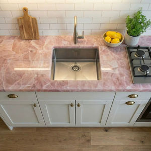 Évier en pierre d'agate moderne de luxe fait à la main, décoration de salle de bain, bureau à domicile, élégant, retraite, Pâques, Diwali, écologique - Product Image 1