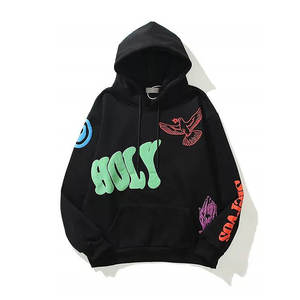 Best Selling Price Fleece <b>Hoodies</b> 100% Cotton Fleece Custom Long Sleeve <b>Hoodies</b> <b>Trendy</b> Fashion Puff Printing <b>Hoodies</b> for Men - Product Image 3