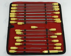 Conjunto de cannula de sucção em aço inoxidável, instrumentos de cirurgia de plástico, cannulas, liposucção