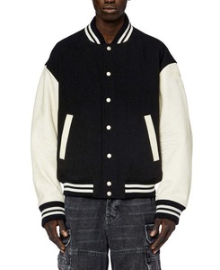 Wholesale Men's Vintage College Bomber Jacket Casual Varsity Baseball Design with 3D Embroidery <b>Patches</b> Front Logo-for Winter - Product Image 2