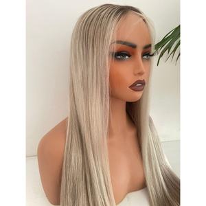 Perruque blonde en dentelle HD, cheveux humains vierges à 100%, bonnet ajustable, longueurs étirées de 34 à 40 pouces, couleur rougeâtre - Product Image 4