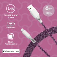 Cable USB de Aluminio con Certificación MFi, Carga Rápida de 60W, Blindaje Trenzado, Carcasa de PVC para Dispositivos iOS, Teléfonos Móviles, Computadoras y Automóviles