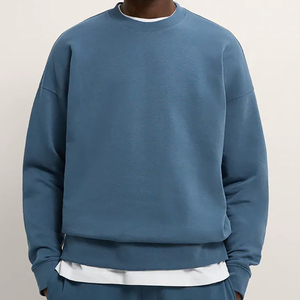 เสื้อฮู้ดและสเวตเตอร์คอกลมสำหรับผู้ชายเสื้อสเวตเชิ้ตผ้าคอตตอนผ้าขนแกะสีดำสำหรับทุกเพศ - Product Image 2