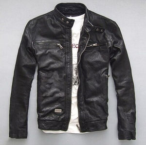 Chaqueta de cuero personalizada para hombre, chaqueta sólida de manga larga para Hombre | Chaqueta de cuero de la mejor calidad para hombre - Product Image 1