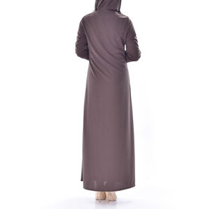Abayas islamiques modestes respirantes à fermeture avant, coupe droite, longueur cheville, de haute qualité, personnalisables OEM/ODM, dernières tendances populaires - Product Image 3