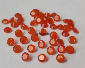 คาร์เนเลียนสีส้มธรรมชาติตัดกลม3mm ถึง6mm เหลี่ยมเพชรพลอยสีส้มหลวม AAA - Product Image 4