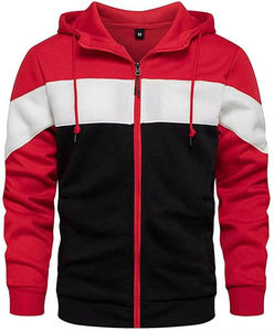 Meilleur prix pour hommes Sweats à capuche zippés bicolores pour hommes Sweats à capuche zippés haute qualité 100% coton Streetwear personnalisé pour hommes Sweats à capuche zippés pour hommes - Product Image 2