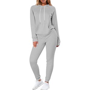 Conjunto de chándal extragrande con logotipo personalizado de alta calidad, conjunto de 2 piezas, chándal para mujer, al por mayor Sudadera con capucha, chándales informales para mujer - Product Image 1