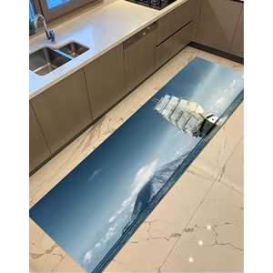 Wave Sea Printed <b>Rug</b> - Modern Anti-Slip Carpet for Living Room,<b>Chenille</b> <b>Rug</b> - Product Image 5