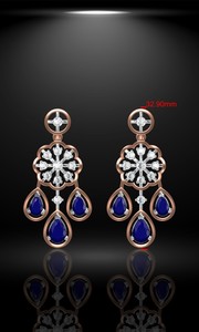 Lujo Miossanite diamante 10K 14K oro amarillo blanco cúbico Acero inoxidable conjuntos de joyas Boda nupcial collar pendiente para mujer - Product Image 2