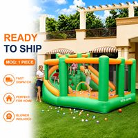 Château gonflable Doctor Dolphin avec toboggan et piscine à balles pour 4 enfants, en tissu Oxford 420D+840D, structure de jeu gonflable d'extérieur avec protection