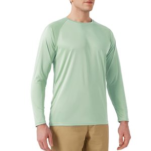 เสื้อว่ายน้ำผู้ชาย UPF rash GUARD เสื้อเชิ๊ตแขนยาวซับเหงื่อแห้งเร็วน้ำหนักเบากันรอยยับ - Product Image 1