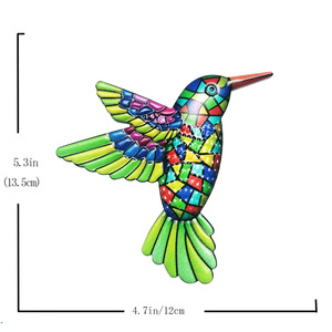 2 Piezas de Adornos Metálicos Geométricos Coloridos de Colibrí para Pared, Decoración Moderna para el Hogar, Pieza de Arte para Sala de Estar - Product Image 3