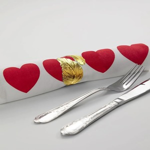 Leaf <b>Wrap</b> Ring Gold Napkin Ring <b>Wedding</b> Hotel Restaurant Gold Colour Elegant Table Napkin Ring - Product Image 6