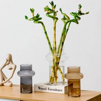 Moderne Nordische Glasvase Hydroponische Blumen-Knospen-Vase Tischdekoration Wohnzimmer Hochzeit Hotel Dekorative Kunst Großhandel