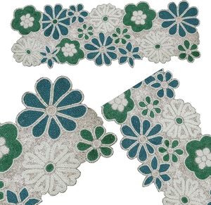 Christmas Decorative and Leaves Design Beaded <b>Runner</b> Placemat <b>Dining</b> <b>Table</b> Fancy Mat Handmade Decorative <b>Runners</b> for Wedding - Product Image 3