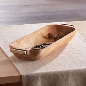 Bol à fruits en bois de mangue naturelle de haute qualité pour la décoration intérieure avec poignées, Offre Spéciale direct de l'usine - Product Image 6