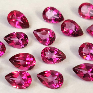 Pera Topacio Rosa Natural Facetada 7x10mm Calidad Superior-Pera Topacio Rosa Facetada Buena Calidad - Product Image 1