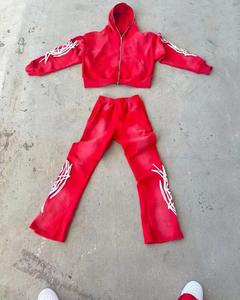 Vente en gros de survêtements pour hommes, ensembles de jogging, pantalons de survêtement droits baggy délavés à l'acide, sweat à capuche et survêtements délavés - Product Image 5