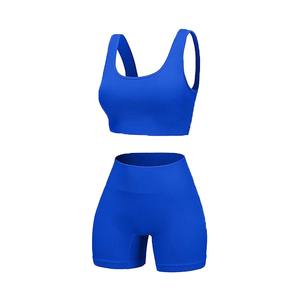 Conjunto de Yoga Personalizado sin Costuras para Mujer, Top Deportivo y Pantalones Cortos con Cintura Elástica, Ropa de Yoga de Alta Calidad para Fitness, OEM - Product Image 4