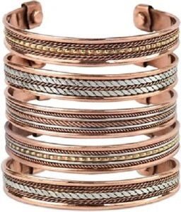 Le plus récent bracelet à la mode en cuivre pur conçu avec des aimants pour le soulagement des articulations et de l'arthrite hommes et femmes bracelet manchette - Product Image 2