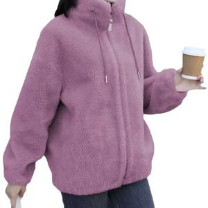 <b>Women's</b> Stylish Seven-Color Printed <b>Velvet</b> <b>Jacket</b> Winter Warm Double-Sided Hooded Embroidered Cardigan Sweater Front Outerwear - Product Image 5